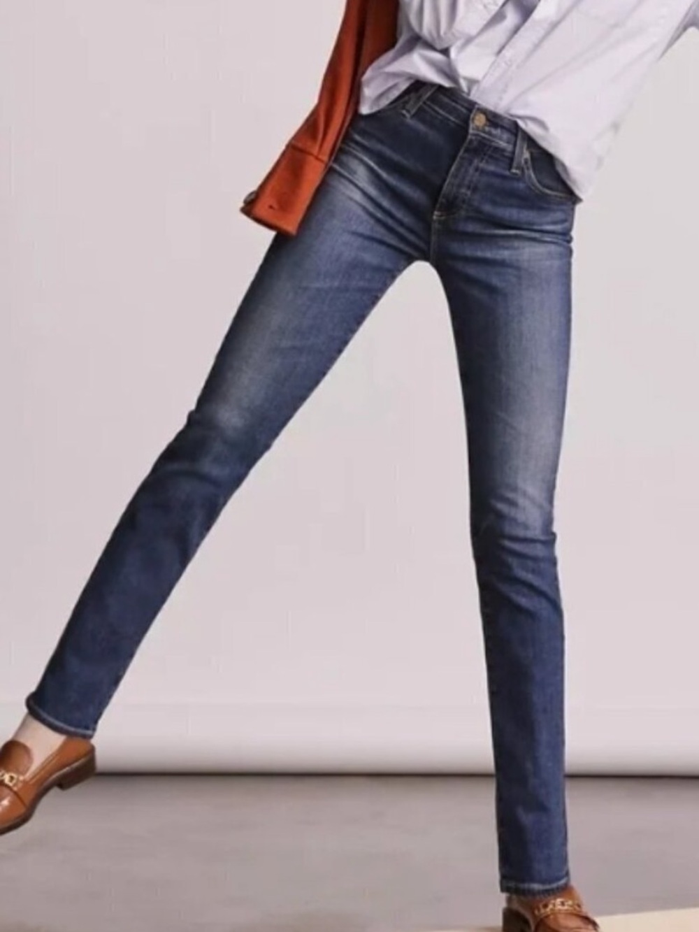 AG Adriano Goldschmied "The Stevie" Slim Straight Dark Wash Blue Denim Jeans 29R